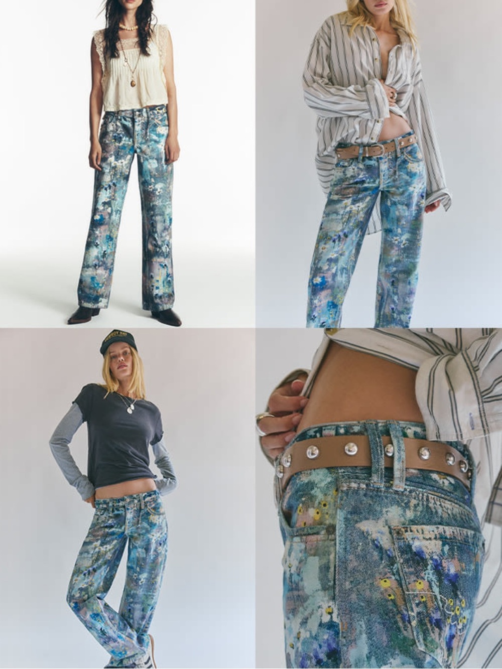 Z3Z.NEW Free People  We The Free Tennessee Low-Rise Illusions Jeans $198